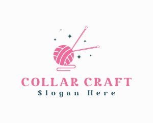 Knitting Needle Crochet Yarn logo design