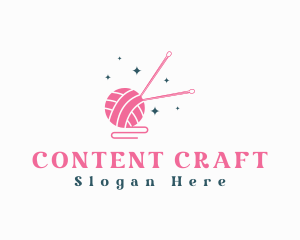 Knitting Needle Crochet Yarn logo design