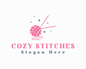 Knitting Needle Crochet Yarn logo design