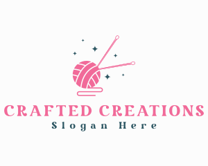 Knitting Needle Crochet Yarn logo design