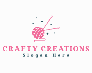 Hobby - Knitting Needle Crochet Yarn logo design