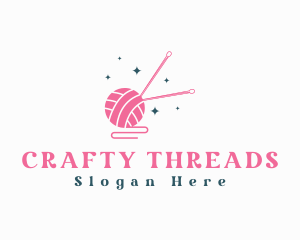 Knitting Needle Crochet Yarn logo design