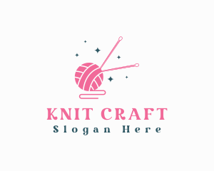 Knitting Needle Crochet Yarn logo design