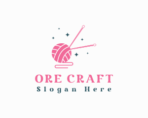 Knitting Needle Crochet Yarn logo design