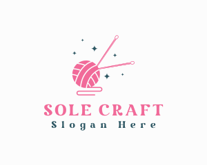 Knitting Needle Crochet Yarn logo design