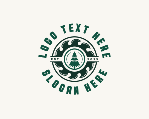 Pine Tree - Saw Tree Cutter logo design
