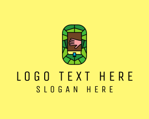 Christian - Stained Glass Bible Church logo design