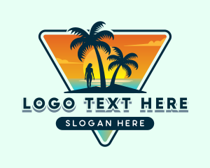 Beach Ocean Sunset Logo