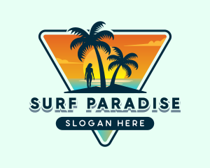 Beach Ocean Sunset logo design