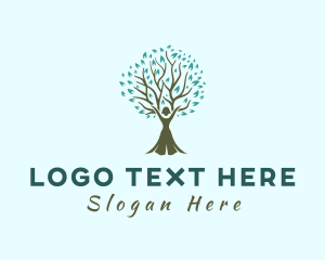 Yoga Woman Tree Logo