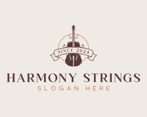 Cello String Instrument logo design