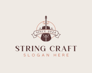 Cello String Instrument logo design