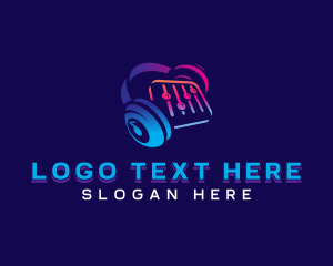 Radio - DJ Studio Headphones logo design