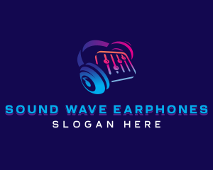 Earphones - DJ Studio Headphones logo design