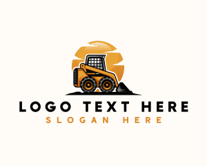 Skidsteer - Construction Bulldozer Machinery logo design