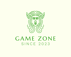 Online Gamer - Elf Avatar Line Art logo design