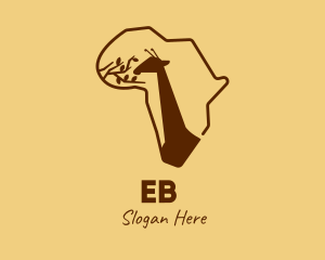 Tourism - Giraffe Africa Map logo design