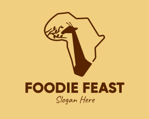 Eating - Giraffe Africa Map logo design