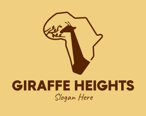 Giraffe Africa Map logo design