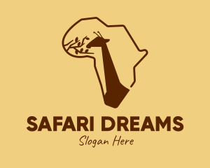 Africa - Giraffe Africa Map logo design