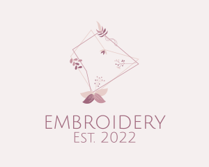 Pink Floral Embroidery  logo design