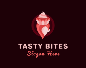 Delicious - Pink Girl Cupcake logo design