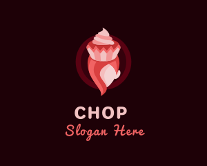 Icing - Pink Girl Cupcake logo design