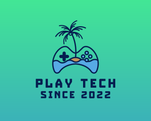 Gamepad - Tropical Island Gaming logo design