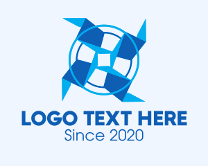 Web - Blue Wind Energy Turbine logo design