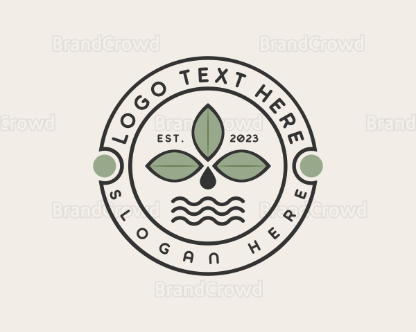 Cafe Herb Leaf Logo