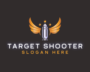 Shooter - Bullet Wings Ammunition logo design