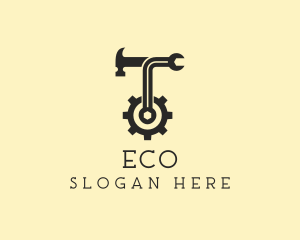 Cog Handyman Letter T  Logo