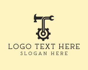 Cog Handyman Letter T  Logo