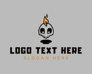 Skate - Flame Punk Skull logo design