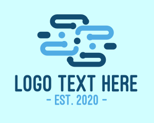 Research - Blue Abstract Tech logo design