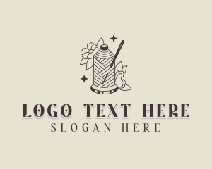 Knitting - Tailoring Needle Thread logo design