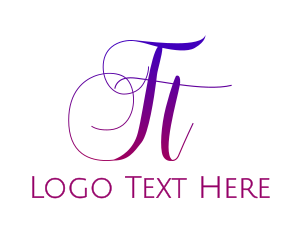 Script - Gradient Script FT logo design