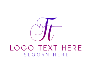 Initial - Gradient Script FT logo design