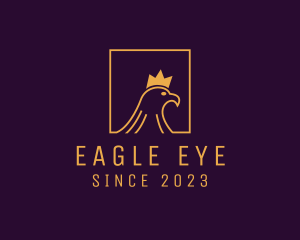 Minimalist Crown Eagle logo design