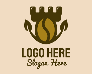 Hot Coffee - Coffee Bean Fortress logo design