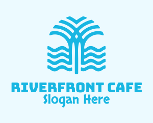 Riverside - Blue Palm River logo design