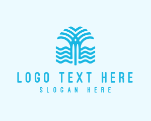 Abstract - Surfing Beach Waters logo design