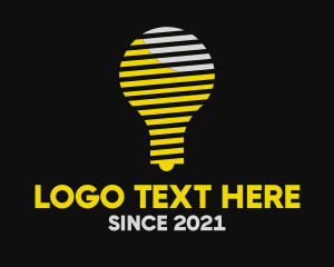 Innovate - Stripe Idea Bulb logo design