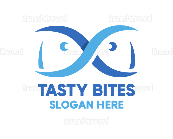 Blue Infinity Fish Logo