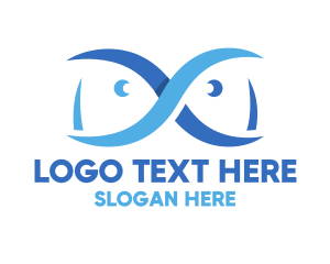 Ocean - Blue Infinity Fish logo design