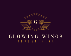 Premium Owl Wings logo design