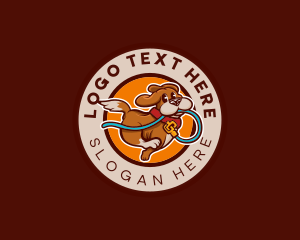 Dog Pet Leash Logo