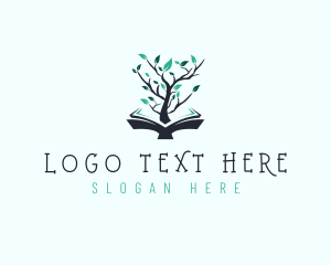Learning School - Book of Knowledge Tree logo design
