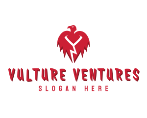 Vulture - Red Vulture Bird Letter Y logo design