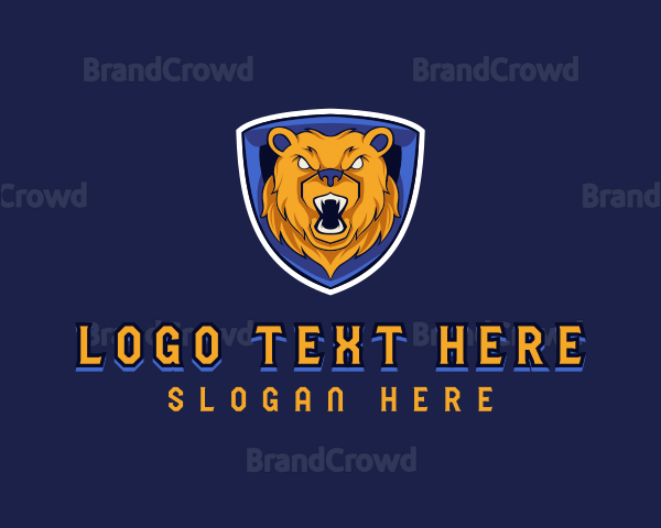 Angry Bear Shield Logo